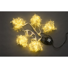 LED-PLS-200*5-20M-24V-WW/C 5 нит., белые теплые светодиоды с белым Flash на прозр.пров.230V/24V/80W