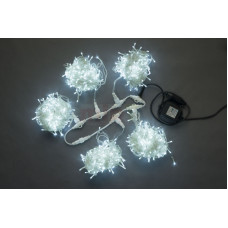LED-PLS-200*5-20M-24V-WW/C 5 нит., белые светодиоды с белым Flash на прозр.пров.230V/24V/60W