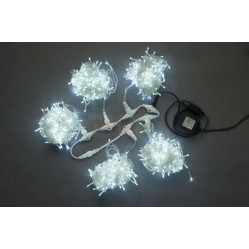 LED-PLS-200*5-20M-24V-WW/C 5 нит., белые светодиоды с белым Flash на прозр.пров.230V/24V/60W