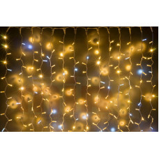 Дождь светодиодный LED-PLS-1920-2*1,5M-240V (белые теплые светодиоды/белый провод)соединяемая