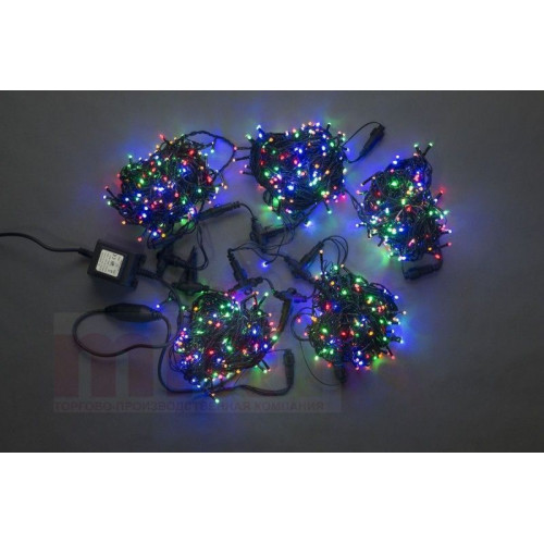 Гирлянда <<Спайдер>>LED-PLS-200*5-20M*5-24V-M/BL(20) 5 нит., мульти на черном проводе с 230V/24V/80W