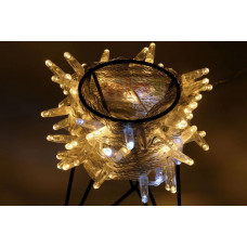 Светодиодная гирлянда TeamProf 10 м, 100LED,24В,соединяемая,влагозащ. колп. белая, прозрачный провод