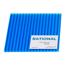Сотовый поликарбонат 6 мм 12000х2100 мм Rational (0.78 кг/м2) (синий, 1 UV)