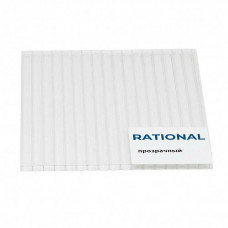 Сотовый поликарбонат 8 мм 6000х2100 мм Rational (0.93 кг/м2) (00 прозрачный 1 UV)