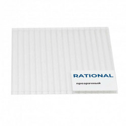 Сотовый поликарбонат 8 мм 6000х2100 мм Rational (0.93 кг/м2) (00 прозрачный 1 UV)