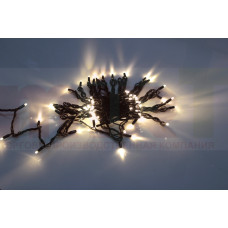 LED-PLR-100-10M-240V-WW/BL-F(W)-W/O, Светодиод. гирлянда влагост. с колпачком на каучук. проводе, 10 м., 100 светодиод. 220 Вольт, БЕЛЫЕ ТЕПЛ