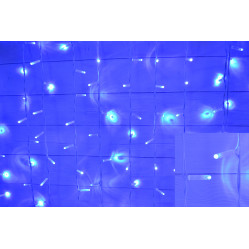 Светодиодный дождь LED-PLS-3720 2,0*3,0 (синие светодиоды/белый провод) соединяемая