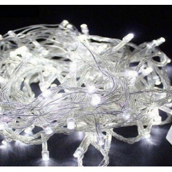 Гирлянда с повышенной степенью защиты LED-PLR-10M-240V-W/W (Flesh led) белый на белом проводе, 10 м.