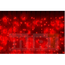 Дождь светодиодный LED-XP-1925-1,5M-230V (красные светодиоды/чёрный провод)