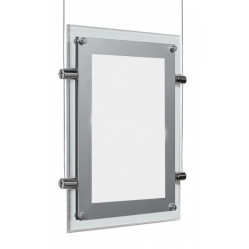 Световая панель Кристалл двуст. подвесная А4 (серый матовый, токопровод. трос)