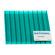 Сотовый поликарбонат 6 мм 12000х2100 мм Rational (0.78 кг/м2) (04 зеленый, 1 UV)